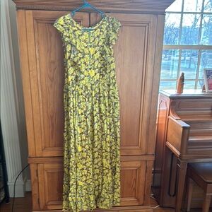 Anthropologie Floral Yellow Dress